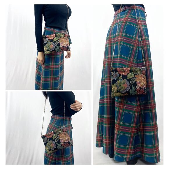 Cottage Autumnal Floral Tapestry Chain Strap Crossbody Purse Bag - Picture 2 of 7